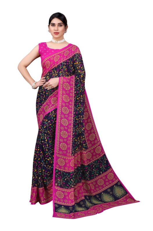Fancy Georgette Printed Saree With blouse